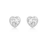 9ct White Gold Cubic Zirconia Heart Stud Earrings 5.57.0183