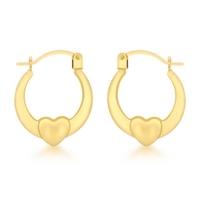 9ct Gold Mini Heart Creole Earrings 1533819