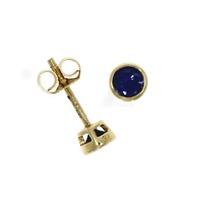 9ct Yellow Gold 4mm Round Rubover Sapphire Stud Earrings 03.20.293