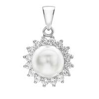 9ct White Gold Freshwater Pearl Cubic Zirconia Pendant 5.68.1549