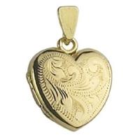 9ct Gold Small Engraved Heart Locket XGLK9B