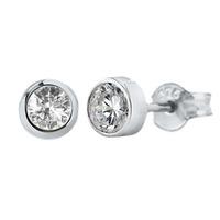 9ct White Gold small Rubover Cubic Zirconia Stud 5.57.9949