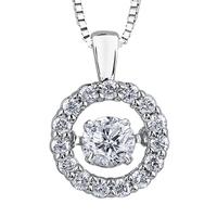 9ct White Gold Diamond Circle Pendant P3066W-35C-10