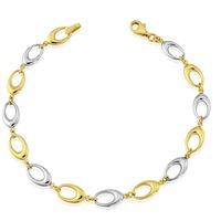 9ct two tone open oval bracelet gbr44