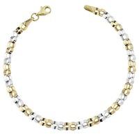 9ct two tone 7 flat belcher bracelet gbr56