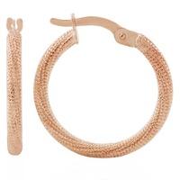 9ct Rose Gold Beaded Twist Hoop Earrings GER77-R