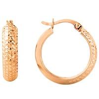 9ct Rose Gold Diamond-Cut Hoop Earrings E21-0009-R