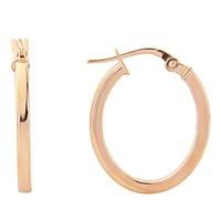 9ct Rose Gold Oval Hoop Earrings E21-0011-R