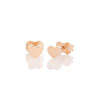 9ct rose gold plated heart stud earrings ge2038