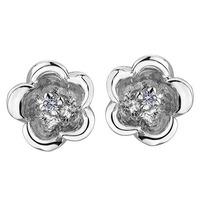 9ct White Gold Diamond Flower Earrings E3164W-10