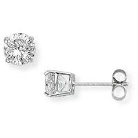 9ct white gold 5mm round cubic zirconia stud earrings se210