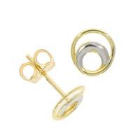 9ct two tone overlapping circle earrings 1015153