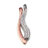 9ct Two Tone Diamond Wave Pendant 0.18ct 33.08408.008