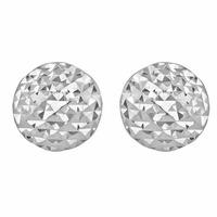 9ct White Gold Pyramid Button Stud Earrings 5.55.7122