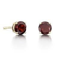 9ct Gold Four Claw Round Garnet Stud Earrings 9ER358-GN-Y