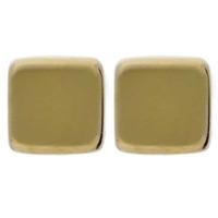 9ct Yellow Gold Flat Square Stud Earrings GE422