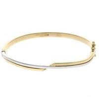 9ct Two Tone Off-set Hinged Bangle 13.03.083