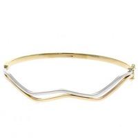 9ct Two Tone Zig Zag Hinged Bangle 13.03.088