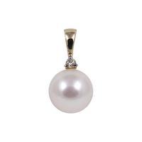 9ct Gold Pearl and Diamond Pendant