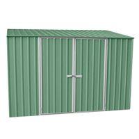 9ft 10 x 5ft pale eucalyptus easy build pent metal shed waltons