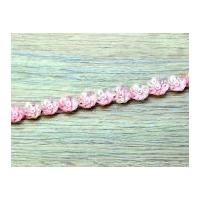 9mm Sequin Floral & Pearl Couture Bridal Lace Trimming Pink