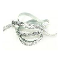 9mm Luxurious Glitter Tinsel Ribbon 5m Silver