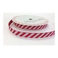 9mm Bertie's Bows Christmas Candy Stripe Grosgrain Ribbon Red