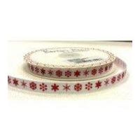 9mm bertie39s bows christmas snowflake grosgrain ribbon white red