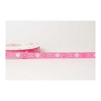 9mm Reel Chic Floral Print Grosgrain Ribbon Sherbet Pink