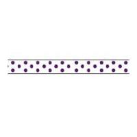 9mm Celebrate Grosgrain With Spots Ribbon White & Purple