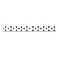 9mm celebrate grosgrain with spots ribbon white purple