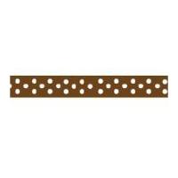 9mm Celebrate Grosgrain With Spots Ribbon Chocolate