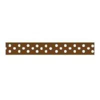 9mm celebrate grosgrain with spots ribbon chocolate