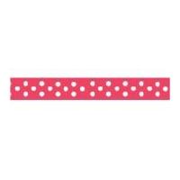 9mm Celebrate Grosgrain With Spots Ribbon Hot Pink