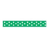 9mm Celebrate Grosgrain With Spots Ribbon Lime