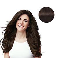 9Pcs/Set Deluxe 120g #2 Dark Brown Clip In Hair Extensions 16Inch 20Inch 100% Human Hair