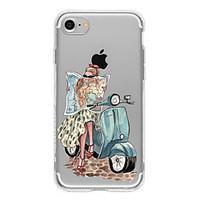 A Girl riding A Motorcycle TPU Case For Iphone 7 7plus 6s/6 6plus/6s plus