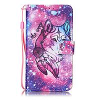 A Lone Wolf Pattern PU Leather Lanyard phone Case for LG K7 LG LS775 STYLUS2