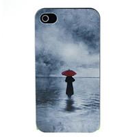 A man with a red umbrella Pattern Hard Case for iPhone 4/4S