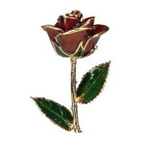 A Burgundy 12Inch 24kt Gold Trimmed Rose