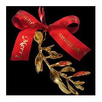 A 24kt Gold dipped Sprig of Christmas Mistletoe