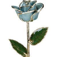 A Light Blue 12Inch Gold Trimmed Rose