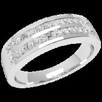 A glamorous Princess Cut dress diamond ring in 18ct white gold (In stock)