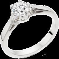 A stunning Round Brilliant Cut solitaire diamond ring in palladium (In stock)