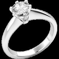 A timeless Round Cut solitaire diamond ring in 18ct white gold (In stock)