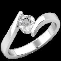 A striking Round Brilliant Cut twist diamond ring in platinum (In stock)