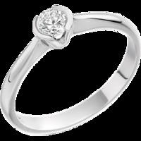 A beautiful Round Brilliant Cut solitaire diamond ring in palladium (In stock)