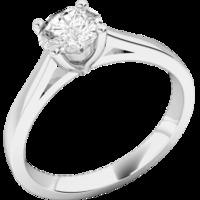 A classic Round Brilliant Cut solitaire diamond ring in 9ct white gold (In stock)