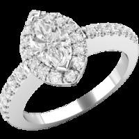 A stunning Marquise cut halo diamond ring with shoulder stones in 18ct white gold (In stock)