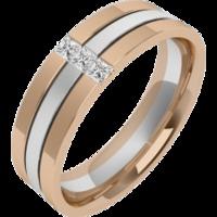 A stunning Princess Cut diamond set mens wedding ring in 18ct white & rose gold (In stock)